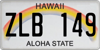 HI license plate ZLB149