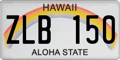 HI license plate ZLB150