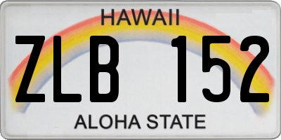 HI license plate ZLB152