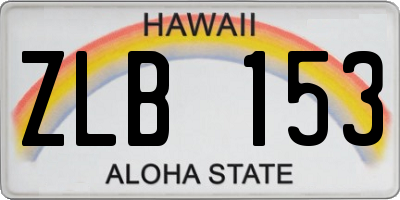 HI license plate ZLB153