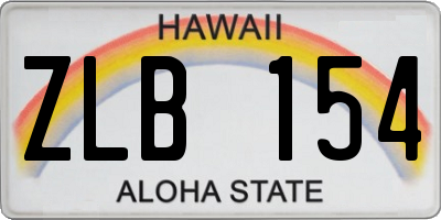 HI license plate ZLB154