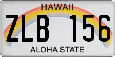 HI license plate ZLB156