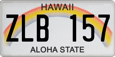 HI license plate ZLB157