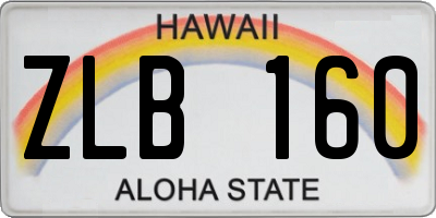 HI license plate ZLB160