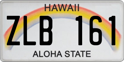HI license plate ZLB161