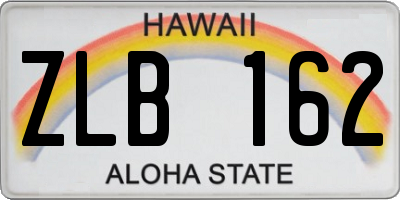 HI license plate ZLB162