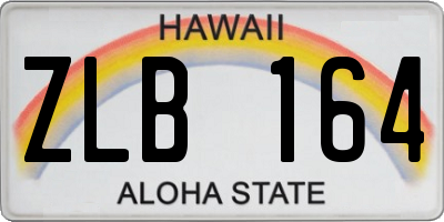 HI license plate ZLB164