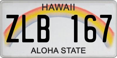 HI license plate ZLB167