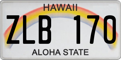 HI license plate ZLB170