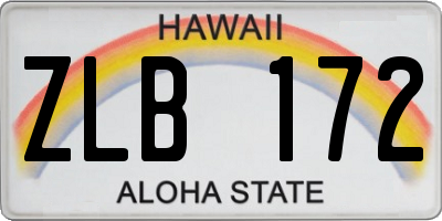 HI license plate ZLB172