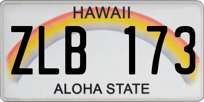 HI license plate ZLB173