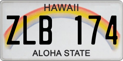 HI license plate ZLB174