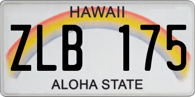 HI license plate ZLB175