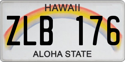 HI license plate ZLB176
