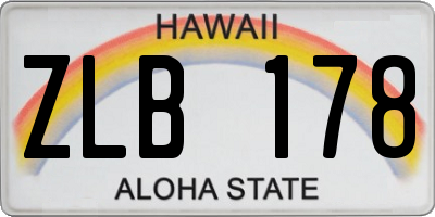 HI license plate ZLB178