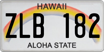 HI license plate ZLB182