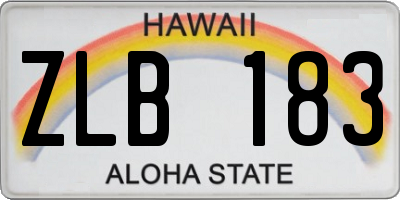 HI license plate ZLB183