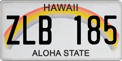 HI license plate ZLB185