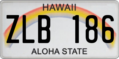 HI license plate ZLB186