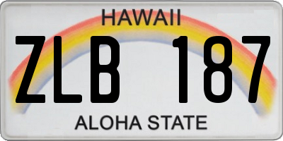 HI license plate ZLB187
