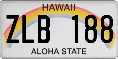 HI license plate ZLB188