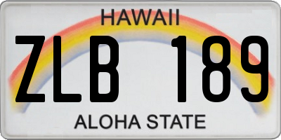HI license plate ZLB189