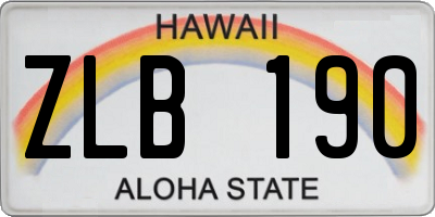 HI license plate ZLB190