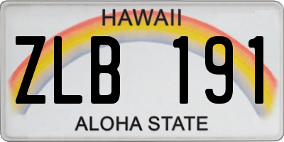 HI license plate ZLB191