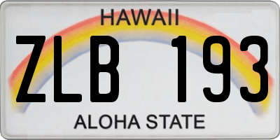 HI license plate ZLB193