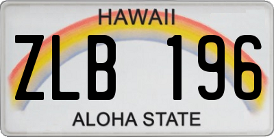 HI license plate ZLB196
