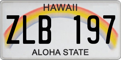 HI license plate ZLB197