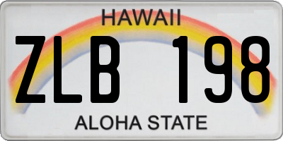 HI license plate ZLB198