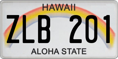 HI license plate ZLB201