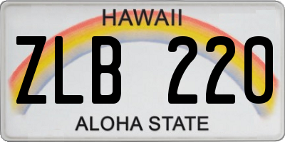 HI license plate ZLB220