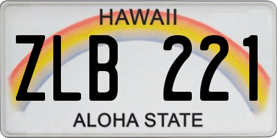 HI license plate ZLB221