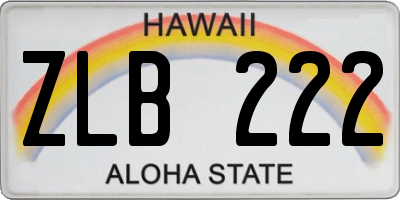 HI license plate ZLB222