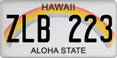 HI license plate ZLB223