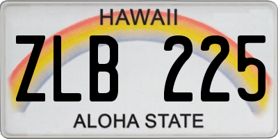 HI license plate ZLB225