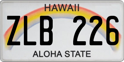 HI license plate ZLB226