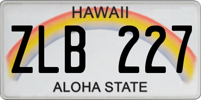 HI license plate ZLB227