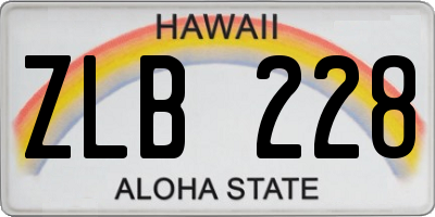 HI license plate ZLB228