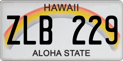 HI license plate ZLB229