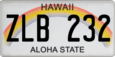HI license plate ZLB232