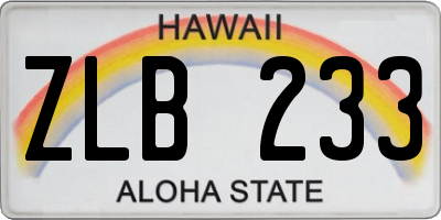 HI license plate ZLB233