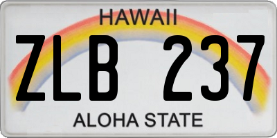 HI license plate ZLB237