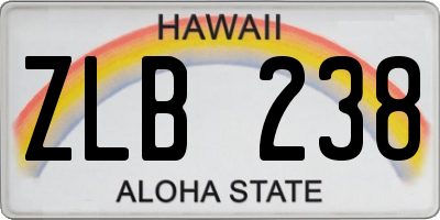 HI license plate ZLB238