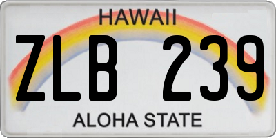 HI license plate ZLB239