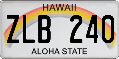 HI license plate ZLB240