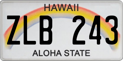 HI license plate ZLB243