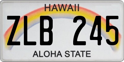 HI license plate ZLB245